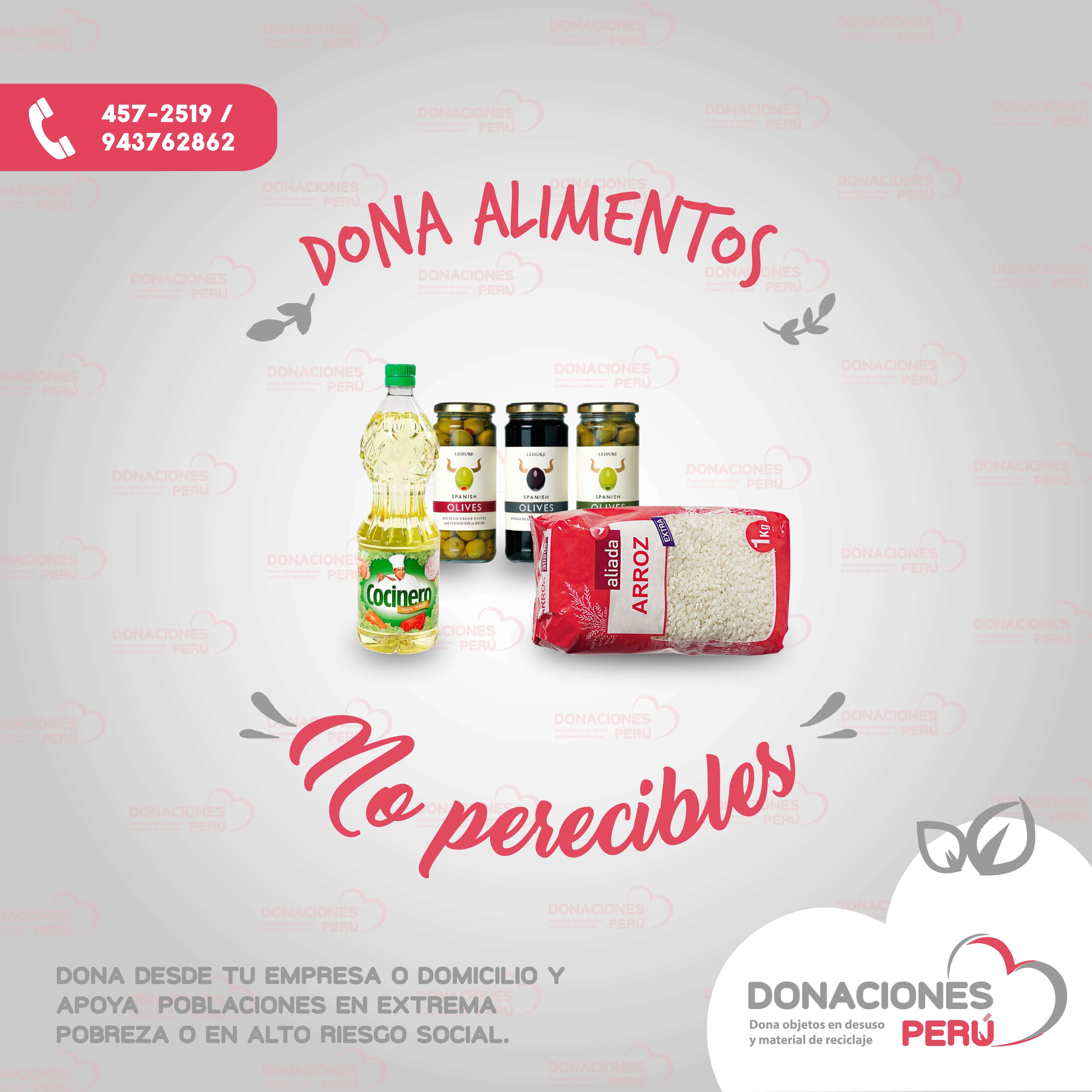 Donaciones Alimentos no perecibles Donaciones Perú