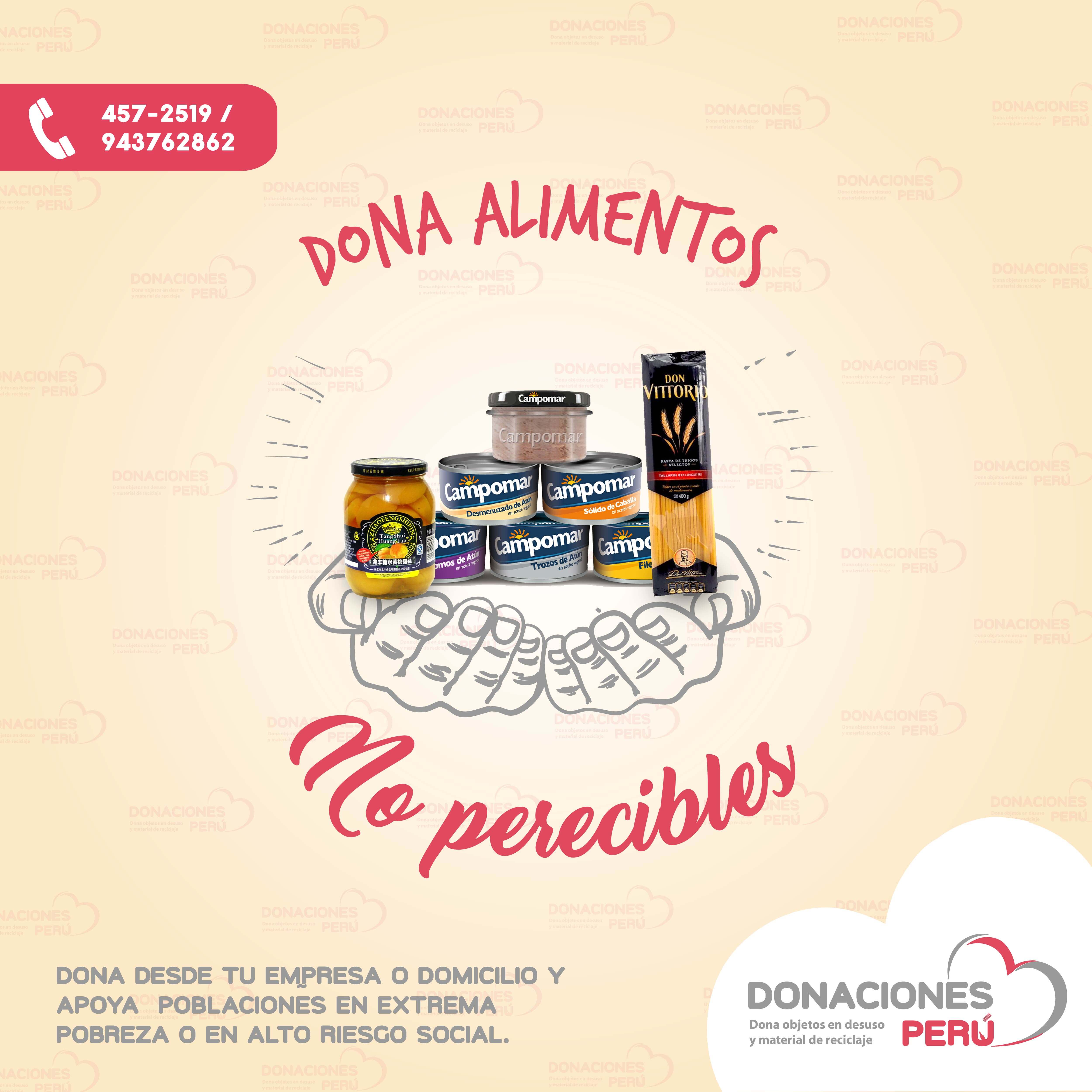 Donaciones Alimentos no perecibles Donaciones Perú