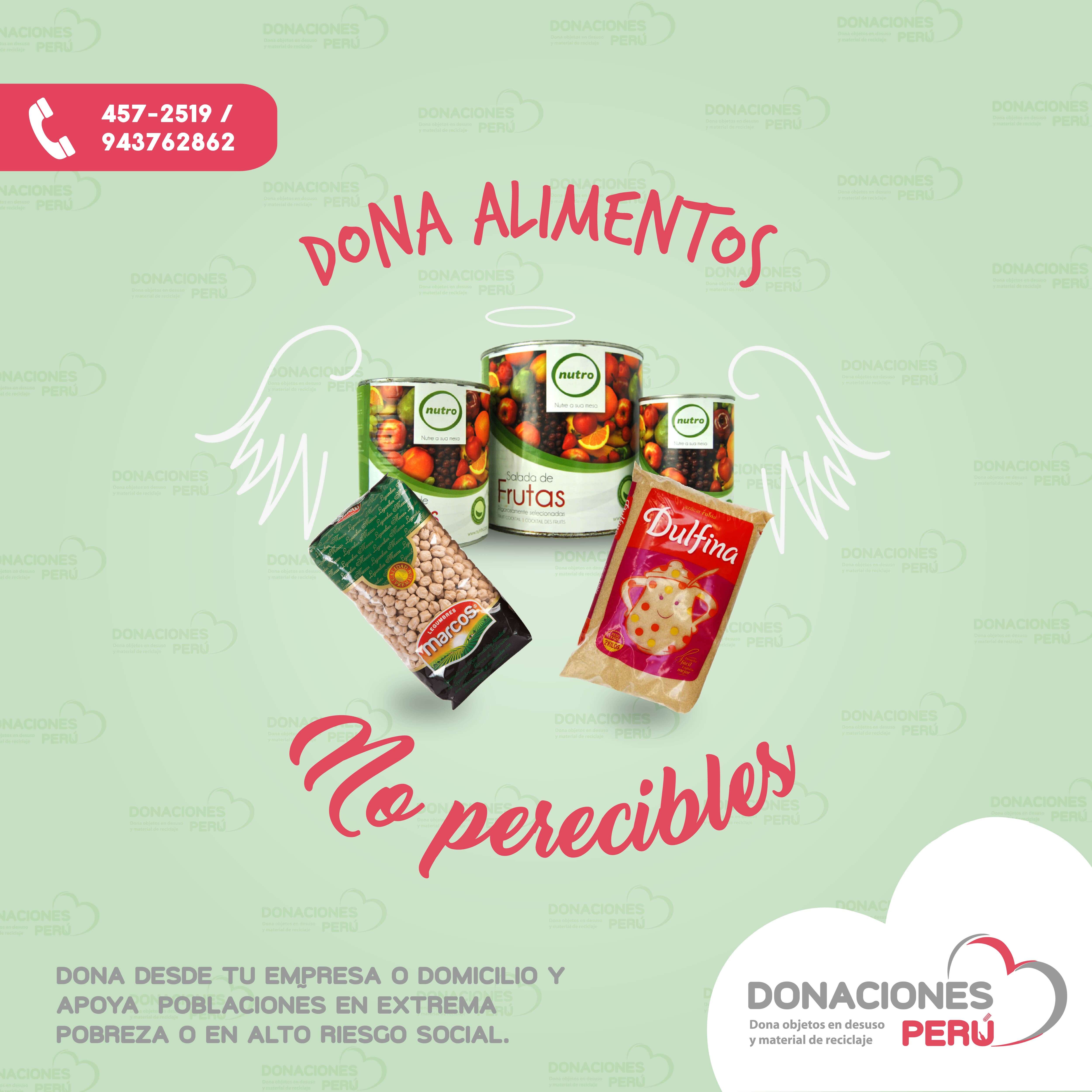 Donaciones Alimentos no perecibles Donaciones Perú
